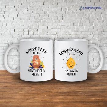 Maci a mézet páros bögre (2db)