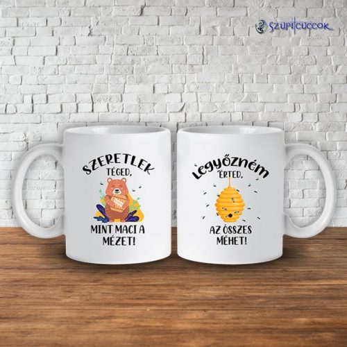 Maci a mézet páros bögre (2db)