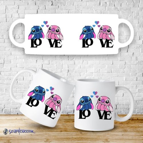 Angel és Stitch in Love bögre