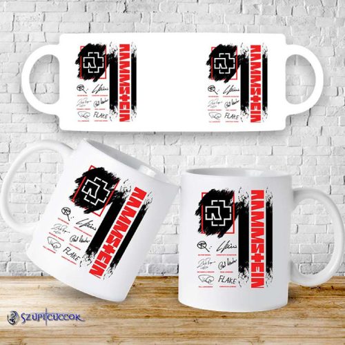 Rammstein - autogram bögre (Fehér)