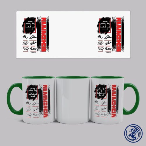 Rammstein - autogram bögre (Zöld)