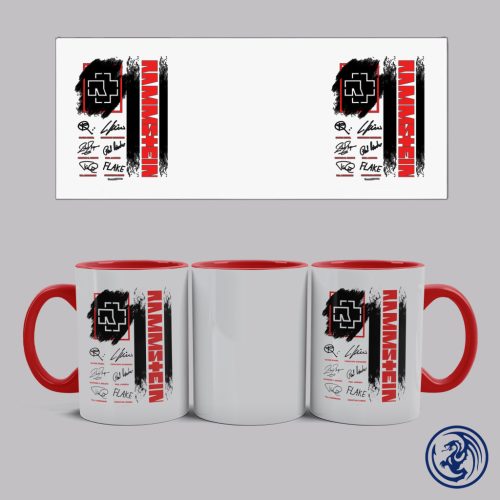 Rammstein - autogram bögre (Piros)