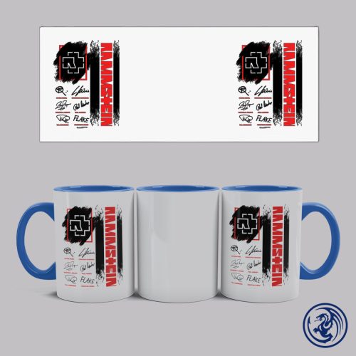 Rammstein - autogram bögre (Kék)