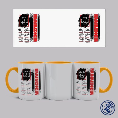 Rammstein - autogram bögre (Narancssárga)