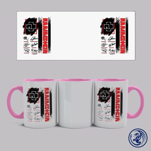 Rammstein - autogram bögre (Rózsaszín)