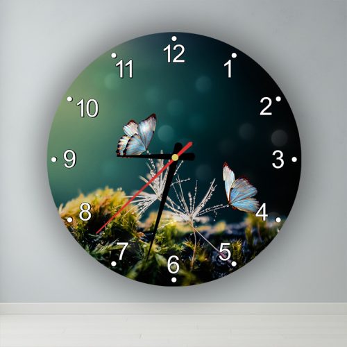 Pillangók  kör alakú falióra