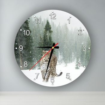 Leopárd  kör alakú falióra