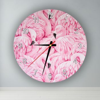Flamingók  kör alakú falióra