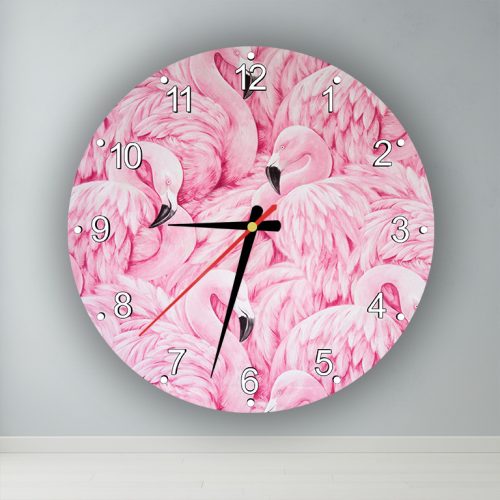 Flamingók  kör alakú falióra