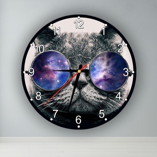 Vagány Cica  kör alakú falióra