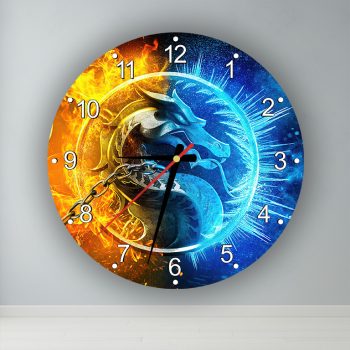 Mortal Kombat logó  kör alakú falióra