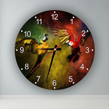 Papagályok  kör alakú falióra