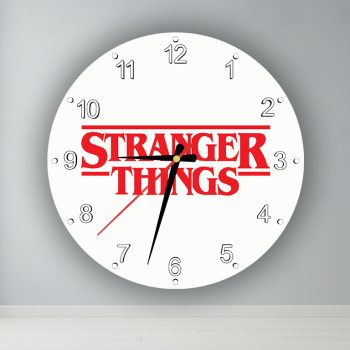 Stranger Things fehér logó  kör alakú falióra