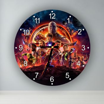 Bosszúállók karakterek logó  kör alakú falióra