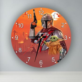 Mandalorian és Grogu  kör alakú falióra