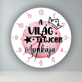 A világ legjobb lányos apukája  kör alakú falióra