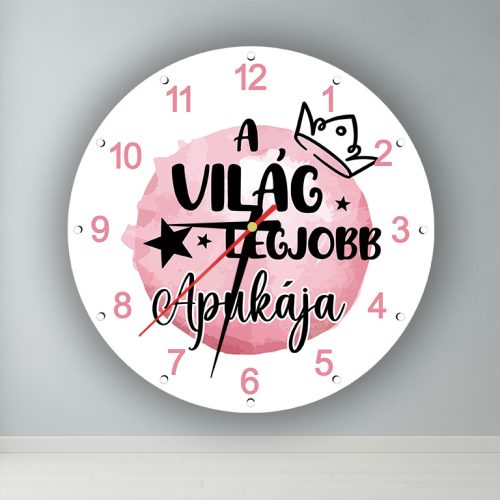 A világ legjobb lányos apukája  kör alakú falióra