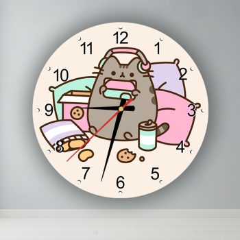 Pusheen -  kör alakú falióra