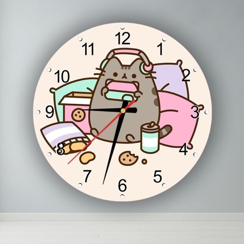 Pusheen -  kör alakú falióra