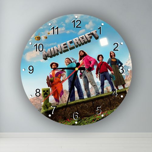 Egy Minecraft film  kör alakú falióra