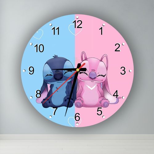 Lilo és Stitch - Stitch és Angel -  kör alakú falióra