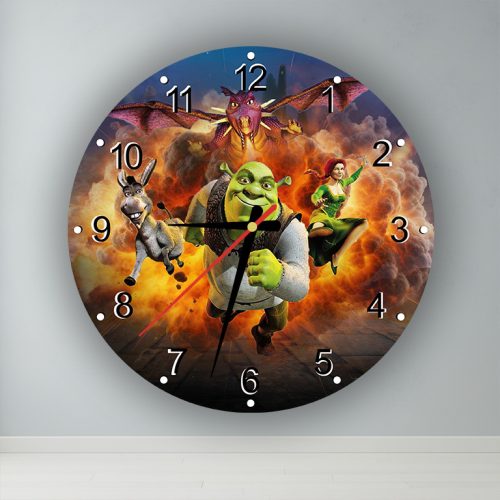 Shrek -  kör alakú falióra