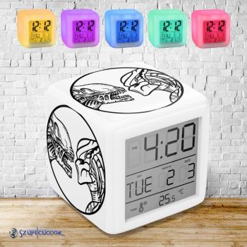   Alien VS Predator face to face színváltós világító ébresztő óra