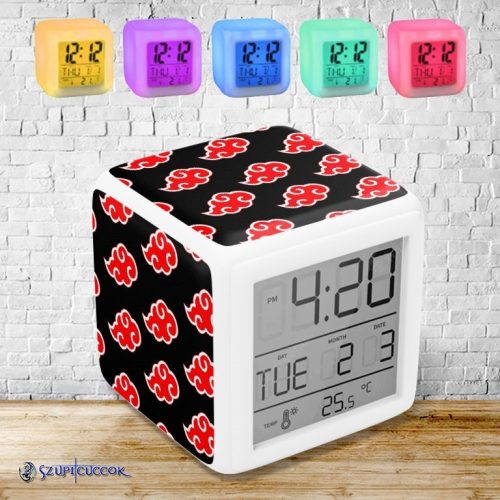 Naruto - Akatsuki színváltós világító ébresztő óra