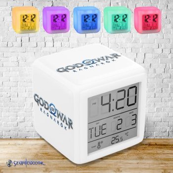   God of War - Ragnarök logo színváltós világító ébresztő óra