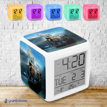   God of War Silhouette színváltós világító ébresztő óra