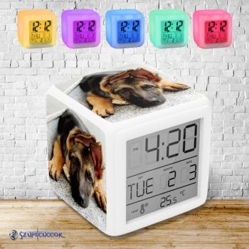 Kölyök kutya színváltós világító ébresztő óra