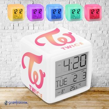 Twice színváltós világító ébresztő óra
