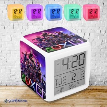   Playstation Exkluzív színváltós világító ébresztő óra